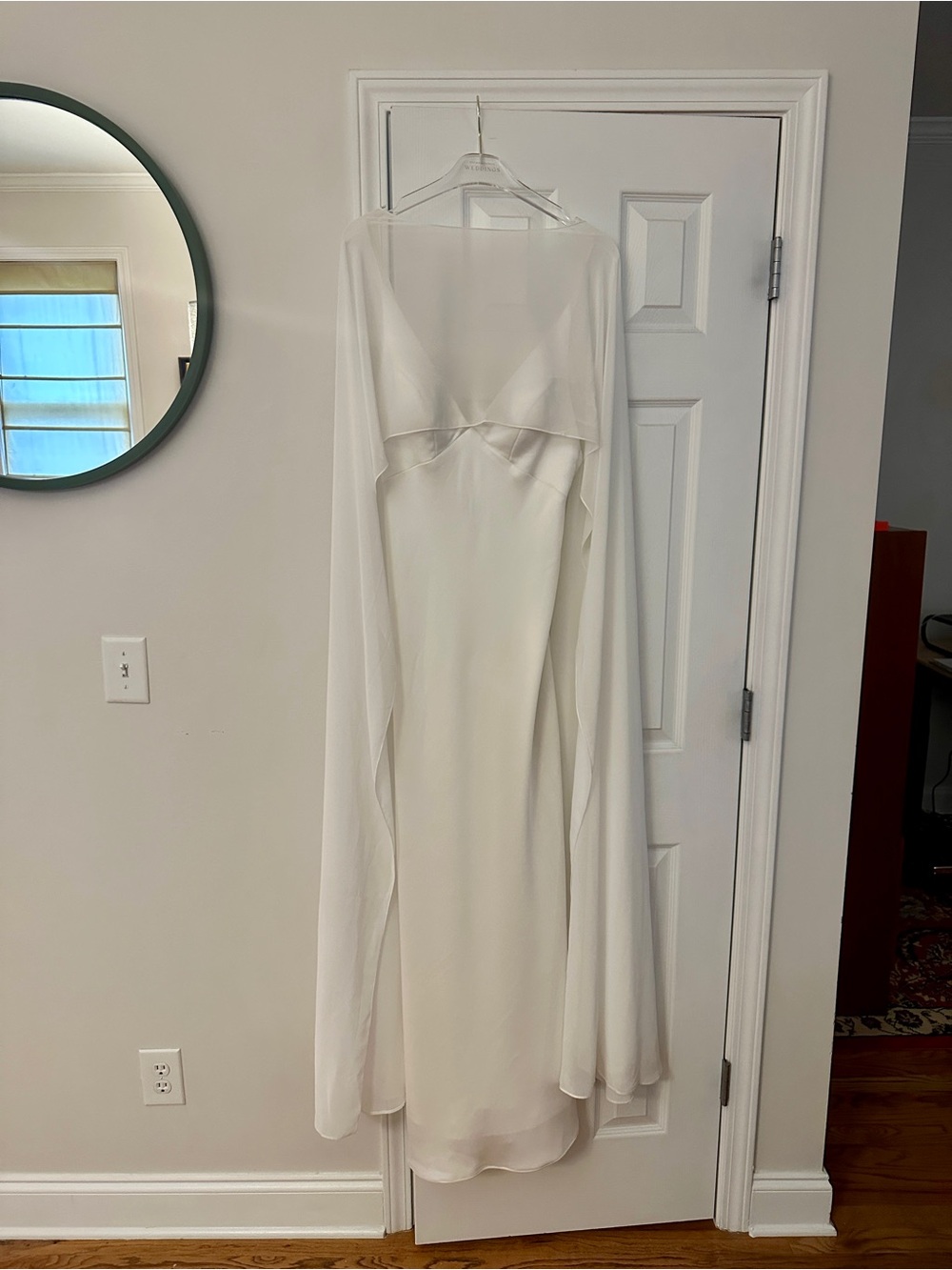 Jenny Yoo Cilla V-Neck Cape Wedding Dress